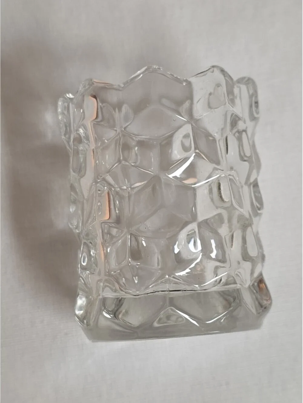 Vintage Fostoria American Glass Toothpick Holder Cube Design